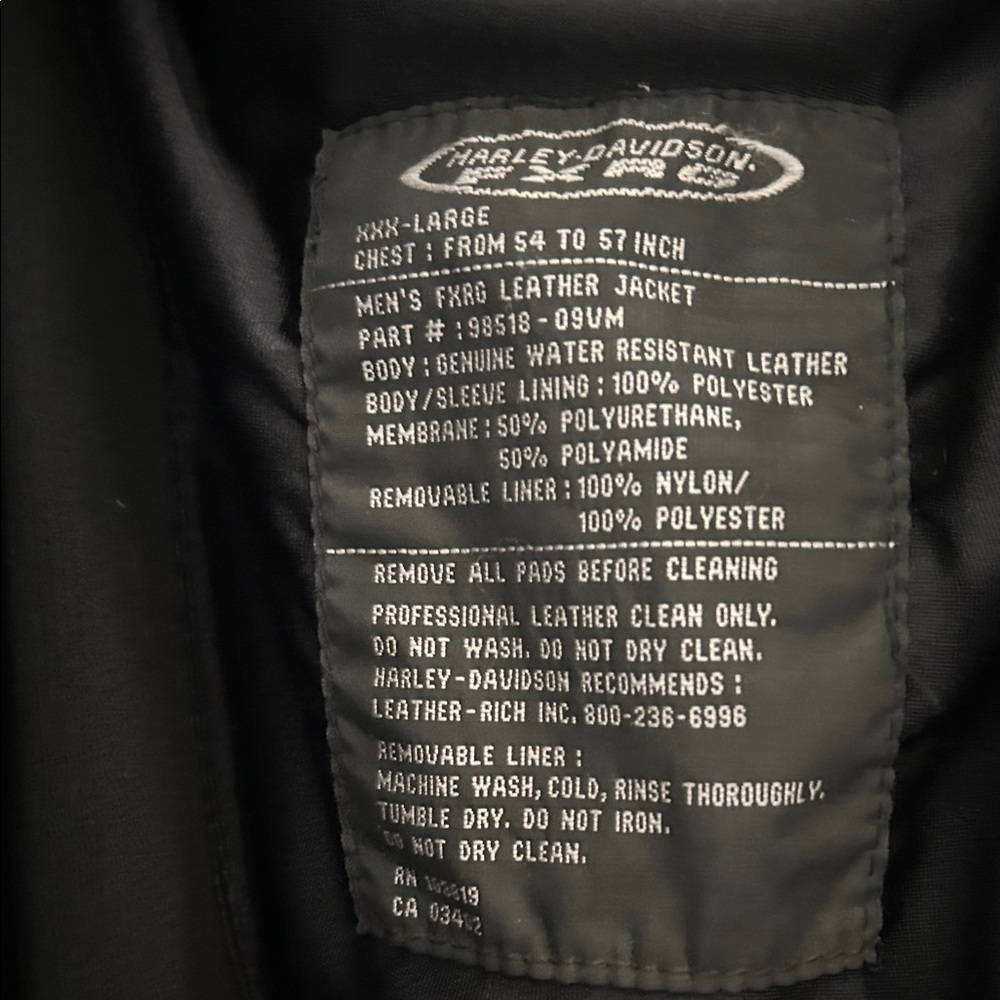 Harley-Davidson Black Leather Bomber Jacket - Picture 5 of 10